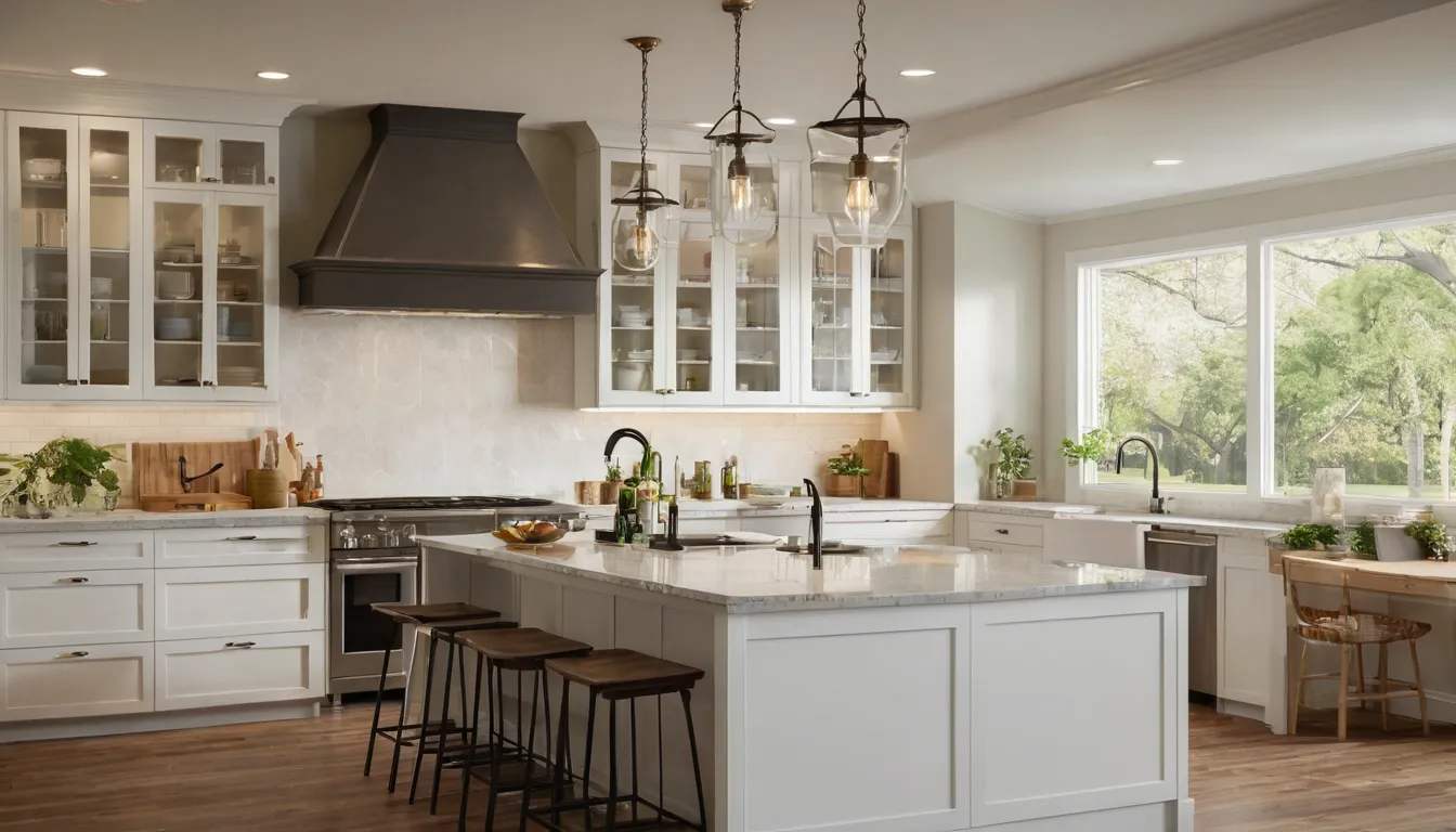 A bright, updated kitchen in a home in the New Lenox area with new cabinets and counters